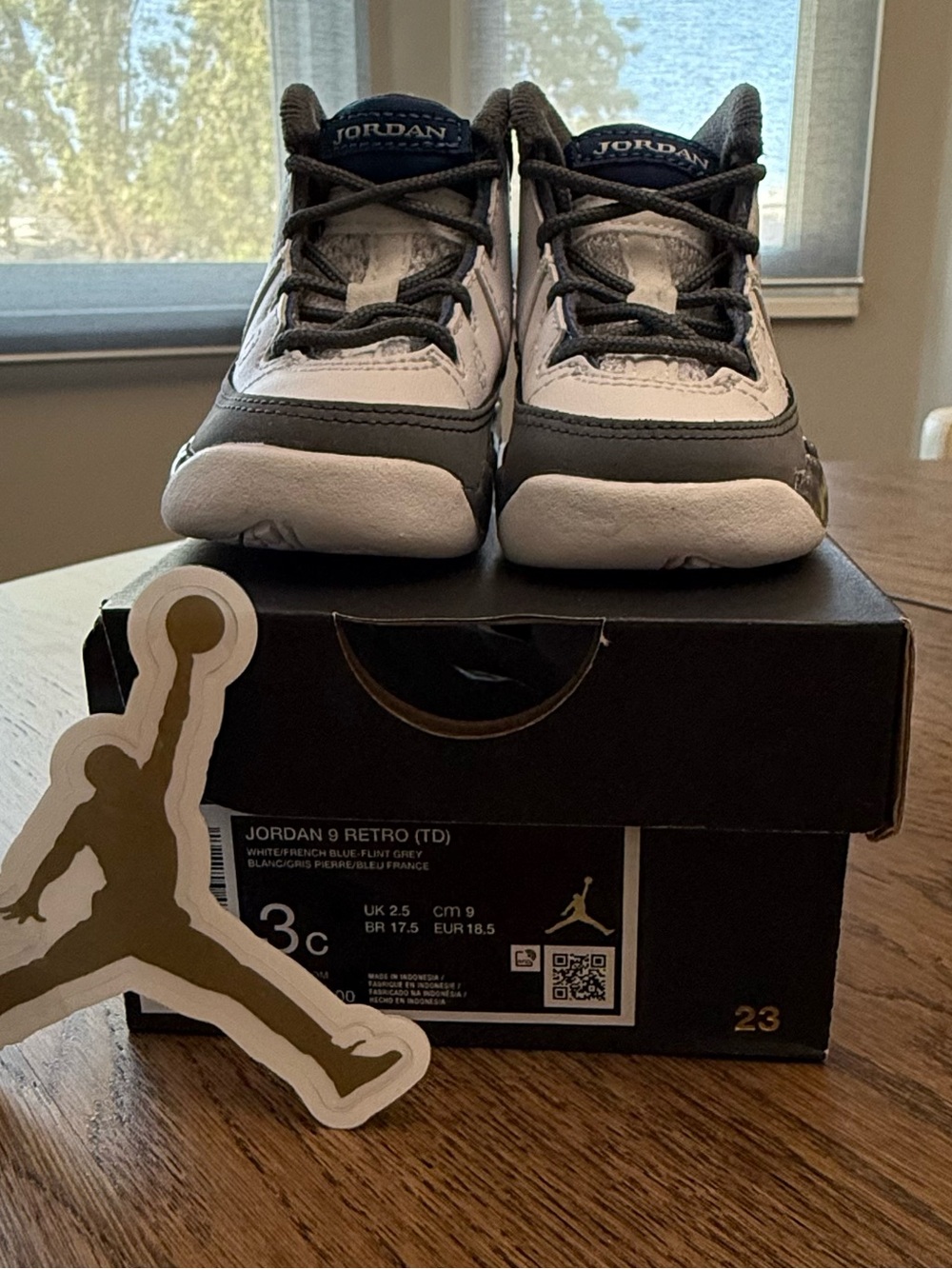 Air Jordan 9 Retro (TD) Size 3C  40181812-100 Flint Grey NIB